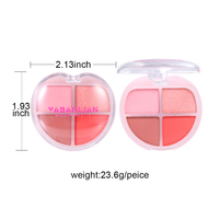 YABAOLIAN Nouveau Blush pour les joues Poudre mate Blush Palette Longue durée 4 couleurs pour une lueur saine Fard à paupières 4 en 1 Cosmétiques