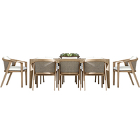 Tables et chaises d'extérieur pour villa, mobilier de jardin en alliage d'aluminium, table longue imperméable, chaise de restaurant, chaise de loisirs, chaise de salle à manger