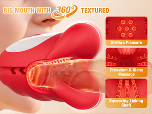 ビッグマウスシリコンマスターベーター電気ペニス遅延エクササイズ経口トレーニングカップ男性用グランバイブレーター用 - Product Image 6