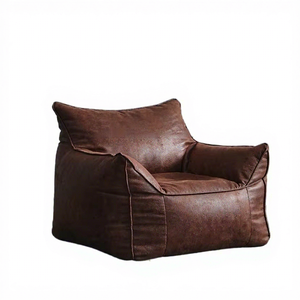 Copertura per <span class=keywords><strong>Pouf</strong></span> <span class=keywords><strong>Sacco</strong></span> Singolo di Lusso in Pelle Scamosciata Sintetica PU, per Poltrona Relax da Camera da Letto - Product Image 1