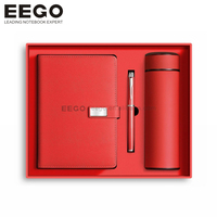 Ensemble cadeau de carnet en cuir d'entreprise personnalisable avec thermos à LED, logo personnalisé, journal de luxe, boîte cadeau promotionnelle avec stylo