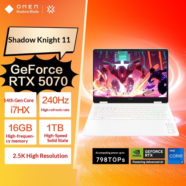 HPs Intel Gaming Laptop with RTX 5070 (i7-14650HX 16-core 16GB RAM 1TB SSD QHD 240Hz Display Windows 11)
