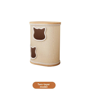 คอนโดแมวทรงรีหลายชั้น รุ่น Honeypot Luxury พร้อมที่ปีนป่าย ผ้าลินินอุ่นสำหรับฤดูหนาว เป็นมิตรกับสิ่งแวดล้อม บรรจุในกล่อง - Product Image 2