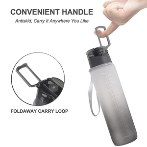 Bouteille d'eau Tritan sans BPA de 1 L (32 oz) avec marqueurs de temps et citations motivantes pour la salle de sport et les entraînements en plein air - Product Image 5