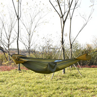 Hamac double portable pour le camping en plein air, lit de camping automatique à ouverture rapide avec moustiquaire à fermeture éclair, polyamide, capacité de poids de 300 kg