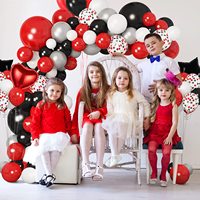 Citron 115 pièces noir rouge blanc argent confettis ballons guirlande arche Kit mariage saint-valentin anniversaire fête décorations fournitures