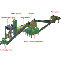 Granulateur à double rouleau motorisé pour ligne de production d'engrais NPK, processus de granulation à sec