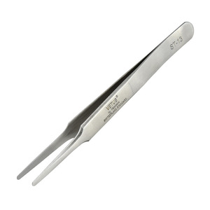 Pinzas de acero inoxidable Vetus ST-13, instrumento de precisión con punta plana para reparación de electrónica - Product Image 1
