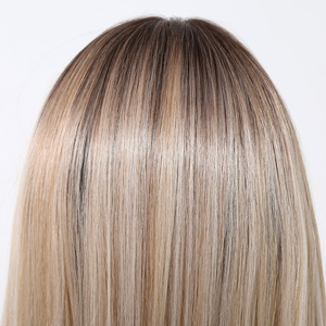 13*6 HD Lớn u ren tóc giả tổng hợp trong tương lai sợi mềm tóc giả dài thẳng hỗn hợp mật độ 180% Ombre tóc vàng hỗn hợp tối tóc gốc - Product Image 3