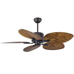 Fancy Tropical Vintage 5 Big Leaves Blade Kdk High Air Rustic Ceiling Fan With Light Kits Chandelier