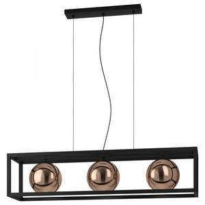 Lampadario Cordoba a 3 Luci, Nero, H. 150CM - 3X40W E27 - Product Image 1