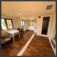 Maison modulaire préfabriquée complète avec véranda, salle de bain et cuisine pour usage en location de villégiature en extérieur