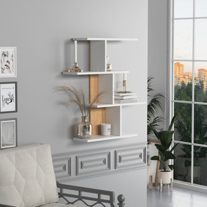 <strong>Wall</strong> <strong>Shelf</strong> <strong>Unit</strong> <strong>White</strong> Vertical Floating <strong>Shelf</strong>-Narrow Decorative for Bedrooms Living Rooms <strong>Wall</strong> Mount Modern <strong>Wall</strong> Decor <strong>Shelves</strong> - Product Image 5
