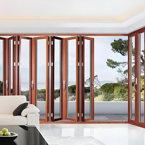 Porte accordéon peu encombrante en profilé aluminium avec double vitrage en verre trempé pour <span class=keywords><strong>cloison</strong></span> <span class=keywords><strong>de</strong></span> chambre d'hôtel, glissement fluide - Product Image 3