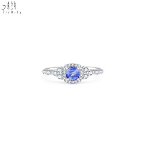 Luxury Fine Jewelry Classic Style 18K Solid Gold Natural Diamond With 0.45CT <b>Cushion</b> Cut Sapphire Ring <b>For</b> Women Engagement Gift - Product Image 1