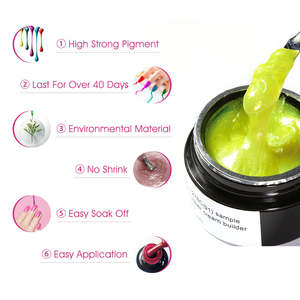 Esmalte de <span class=keywords><strong>gel</strong></span> duro rosa claro y blanco <span class=keywords><strong>Gel</strong></span> de extensión de <span class=keywords><strong>3</strong></span> colores 56g Constructor de esmalte de uñas UV No se quema para aplicaciones de bricolaje - Product Image 3