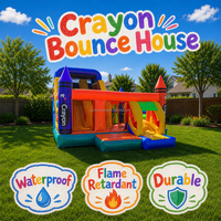 Fournisseur en gros de château gonflable d'extérieur avec toboggan pour enfants, thème crayon, pour fête de jardin