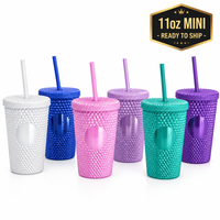 Tasses en plastique réutilisables 11OZ Durian Mug, irisées mates, à double paroi, colorées, avec revêtement UV et couvercle, prêtes à être expédiées