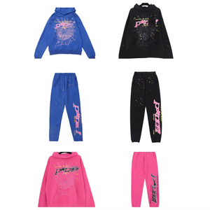 Felpa con Cappuccio Classica in Cotone con Stampa Autunnale Multicolore a Ragnatela Vestibilità Ampia - Product Image 2