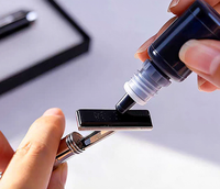 Stylo tampon encreur personnalisé en métal avec nom, sceau personnel sur mesure, stylo auto-encreur avec tampon pour signature