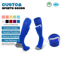 Chaussettes de football antidérapantes couleur unie pour athlètes d'élite avec poche pour protège-tibias