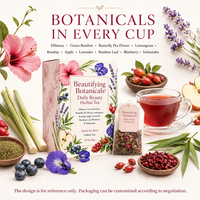 Kruidenextract Vlindererwt Thee Mengsel Hibiscus Groene Rooibos Blauwe Bes Lavendel Beauty Ritual Kruidenthee
