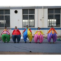 Costume de clown gonflable pour adulte, drôle, pour fête, vente en gros, costume de clown de cirque gras, cosplay