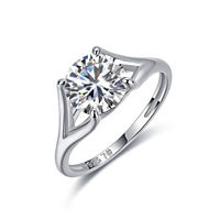 Bague solitaire en moissanite, argent sterling 925, 8 mm, ronde, 4 griffes, VVS1, couleur D, 3 couleurs, US 5-9, bijoux pour femmes