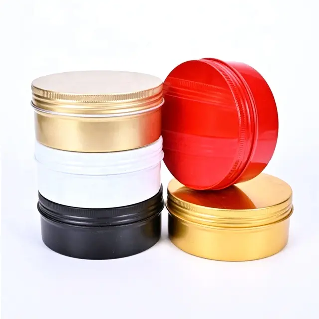 Custom Printed Empty Aluminium Jar Cosmetic Cream Lip Balm Container With Screw Lid Candles Metal Tin Aluminum Tin Jar