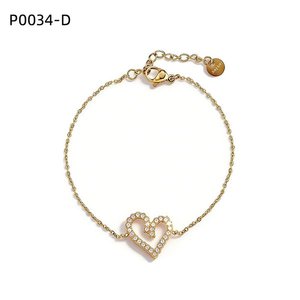 Pulsera de cristal con forma de corazón Amy Amy, cadena de plata 925, joyería romántica para mujer, uso diario P0034 - Product Image 2