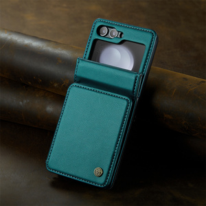 Retro PU Leather <span class=keywords><strong>Flip</strong></span> Cover portafoglio Slot per schede custodia pieghevole per telefono con cavalletto per Samsung Galaxy Z <span class=keywords><strong>Flip</strong></span> <span class=keywords><strong>5</strong></span> - Product Image 3