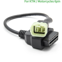 Dernier connecteur OBD2 6 broches pour moto Kawasaki/ktm Câble d'extension pour chariot de moto 6 broches à 16 broches OBD Auto Tools Moto