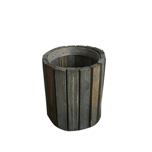 Scatole di immagazzinaggio in legno rustiche montate a parete con manici eco-friendly vasi di fiori e fioriere 10x10cm - Product Image 3