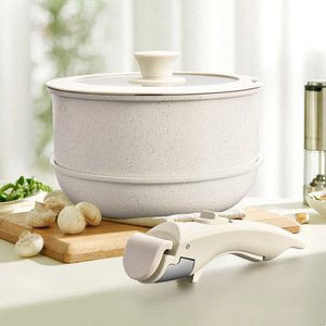 Detachable <b>Handle</b> Frying <b>Pan</b> Nonstick Aluminum Double Layer Bottom Spring 2024 Kitchenware Set - Product Image 1