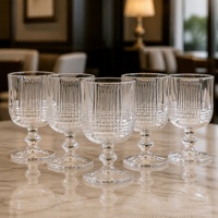 Verres à pied modernes colorés à rayures verticales, étanches, pour usage domestique et commercial, vente en gros