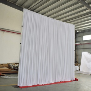 ชุดอุปกรณ์ฉากหลังงานแต่งงานแบบยืดหดได้พร้อมเสาและผ้าม่าน - Product Image 6