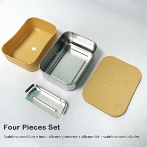 Silicone Nắp 304 Thép Không Gỉ Rò Rỉ Bằng Chứng <span class=keywords><strong>Container</strong></span> Nước Sốt Cup Kín Snack Thực Phẩm Jar Bento Hộp Ăn Trưa - Product Image 3