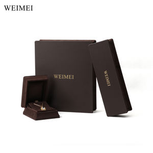 สร้อยข้อมือหนังสีน้ำตาลแหวนสร้อยคอสร้อยข้อมือเครื่องประดับหรูหรากล่องบรรจุภัณฑ์ที่กำหนดเองพร้อมกำมะหยี่ - Product Image 6