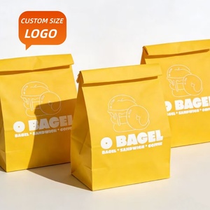 Bolsas de Papel Kraft Blancas Antigrasa Desechables al por Mayor con Logotipo Personalizado, Impresión con Materiales Reciclados para Pan, Donuts y <span class=keywords><strong>Bagels</strong></span> - Product Image 2