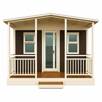 Maison préfabriquée en conteneur avec grande terrasse et auvent pour studio de jardin, bureau extérieur et chambre d'hôtes