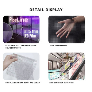 Lionled tính thấm cao trong nhà pha lê Màn hình phim với tính linh hoạt mạnh mẽ trong suốt Màn hình hiển thị LED cho Glass xây dựng - Product Image 6