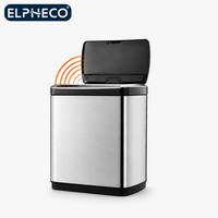 Poubelle intelligente ELPHECO pour usage domestique, capteur, étanche, brosse électrique intégrée pour toilettes, couvercle intégré, poubelle étroite pour papier, sans piles