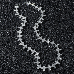 New Hot Selling Simple Design Geometric <b>Cross</b> <b>Chain</b> Necklace Hiphop Style Alloy Gold Silver Plated Men Necklace Fashion Jewelry - Product Image 2