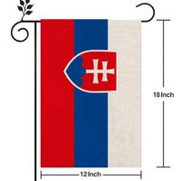 Drapeau de Slovaquie en lin de haute qualité 12*18 pouces, différents styles pour usage extérieur