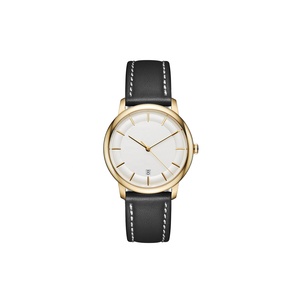 Cassa piatta orologio da donna Business con raffinato Understatement senza tempo eleganza cinturino in pelle zaffiro al quarzo - Product Image 5