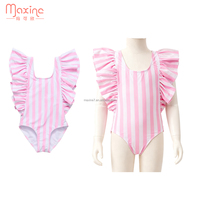 Maillot de bain une pièce rayé en tissu bulle pour bébé fille, adorable et doux, idéal pour l'été – Nouvelle collection en promotion
