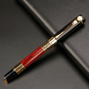 Stylo en métal <span class=keywords><strong>de</strong></span> style chinois avec logo, design grain <span class=keywords><strong>de</strong></span> bois, <span class=keywords><strong>encre</strong></span> noire, pointe <span class=keywords><strong>de</strong></span> 0,5 mm, coffret cadeau <span class=keywords><strong>de</strong></span> qualité professionnelle pour bureau d'entreprise - Product Image 2