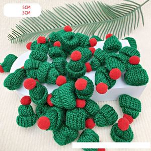 Ornaments Diy Art Craft Mini Christmas Knitting Doll Hats 3*5 Cm - Product Image 3
