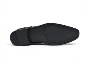 Zapatos de Vestir Formales de Piel Genuina Negra con Doble Hebilla y Punta Redonda para Hombre, Ideales para Negocios, Oficina, Bodas y Eventos Formales - Product Image 6