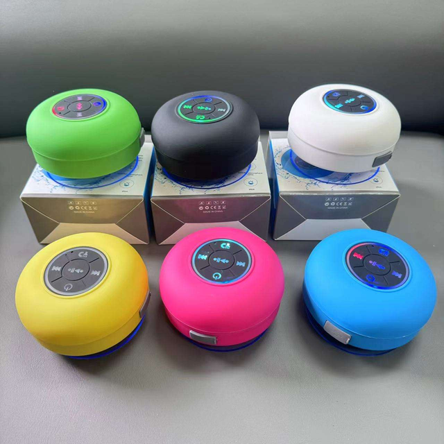 Hot Selling Big Suction Cup Waterproof Speaker LED Glowing Portable Wireless Shower Speaker for Bathroom Pool Use